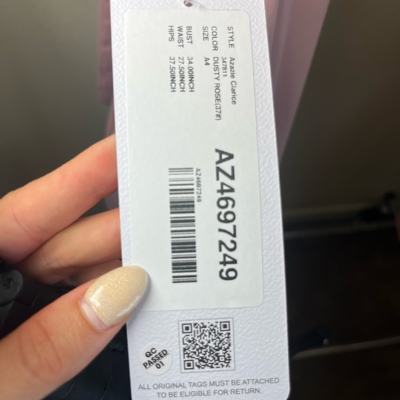 Azazie Clarice Size A4 in Dusty Rose - Picture 4 of 4